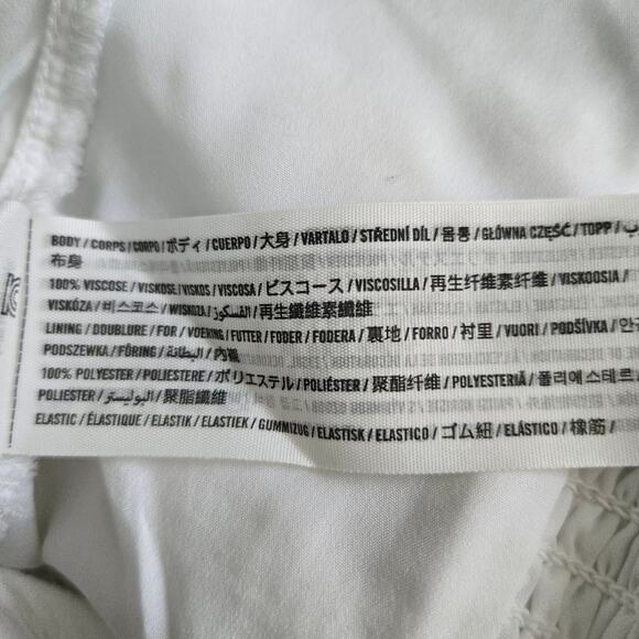 Hollister Babydoll Milkmaid Cropped Top White Smocked Coquette Women Medium - Picture 11 of 12